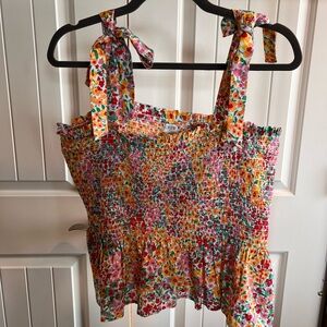 J.Crew Factory floral peplum top